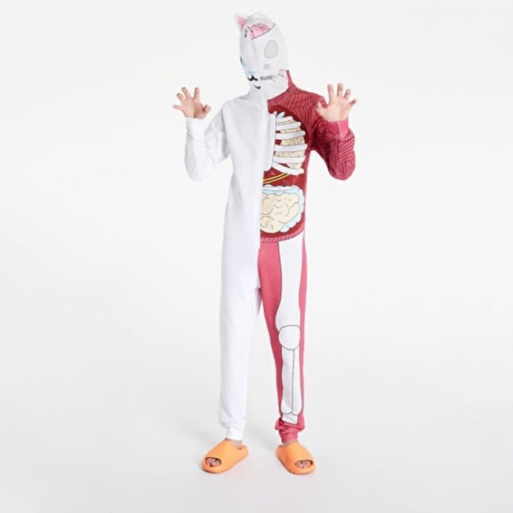 RIPNDIP Lord Nermal 100% Cotton White Skeleton Onesie MSRP $180
